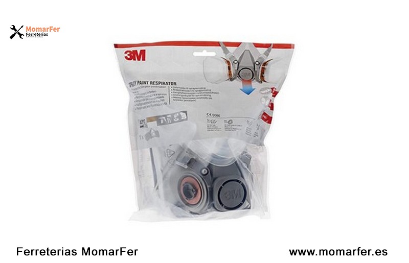 Semimáscara respiradora reutilizable para pintura con doble filtro 3M_5 Semimáscara respiradora reutilizable para pintura con doble filtro 3M_5